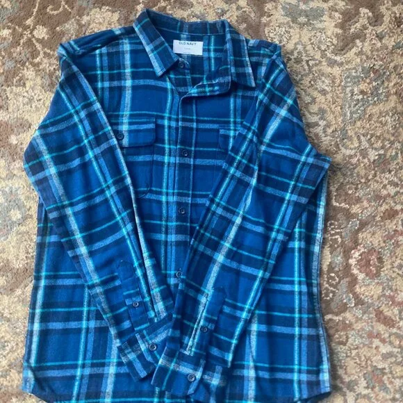 Long-Sleeve Flannel Pocket Shirt for Boys, blue plaid, XL (14-16) - Picture 2 of 4